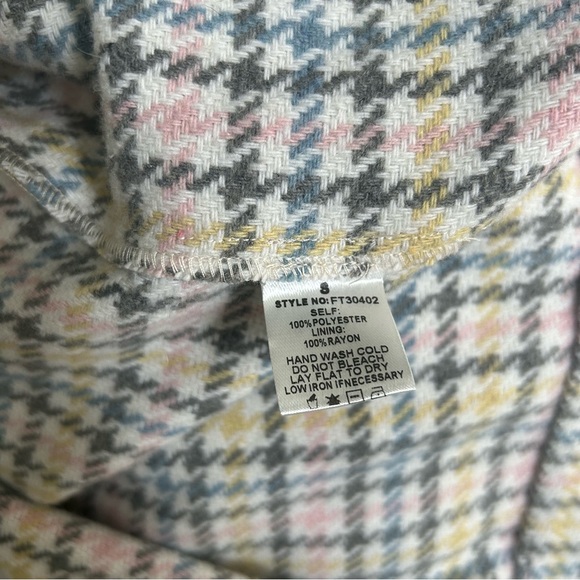 Aura Jacket Plaid Tweed Collared White Gray Pink Button Women’s Small - Picture 7 of 8